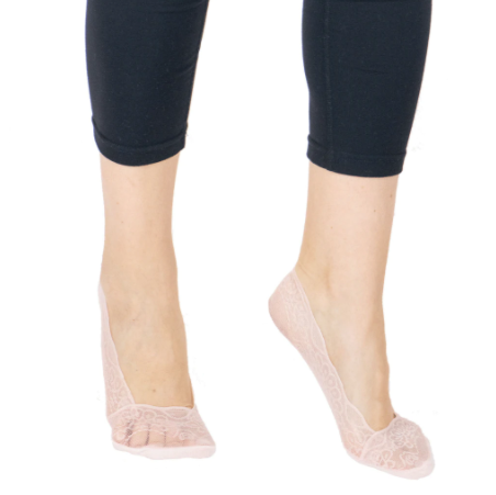LACE LINER SOCK PNK 2PK
