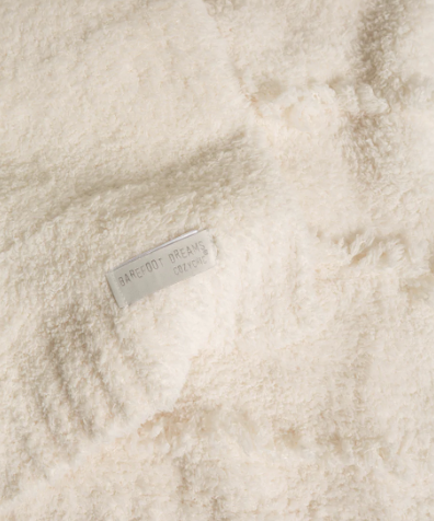 CC PLACED FRINGE BLANKET CREAM