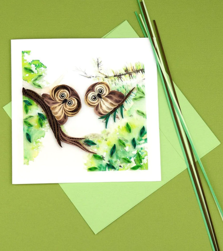 Quilled Owlets Greeting Card