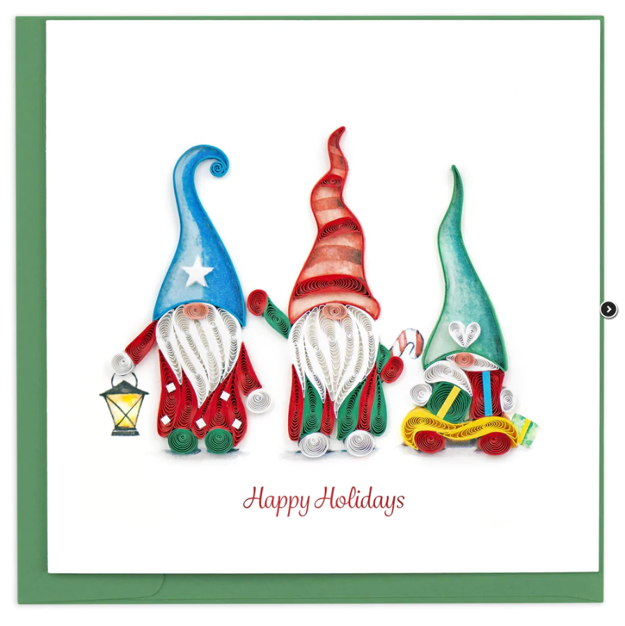 Quilled Holiday Gnomes Greeting Card