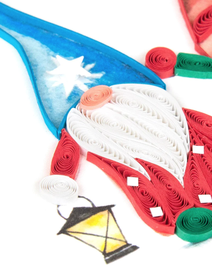 Quilled Holiday Gnomes Greeting Card