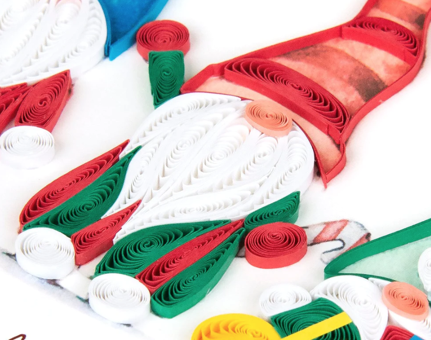 Quilled Holiday Gnomes Greeting Card