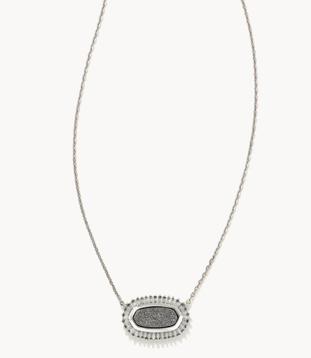 Elisa Silver Pendant Necklace in Amythyst