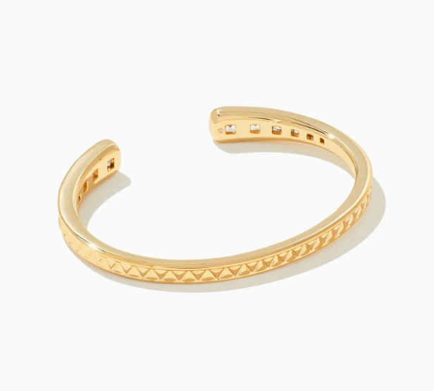 Parker Gold Cuff Bracelet in White Crystal