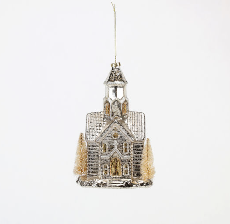 GLASS CHURCH ORNAMENT