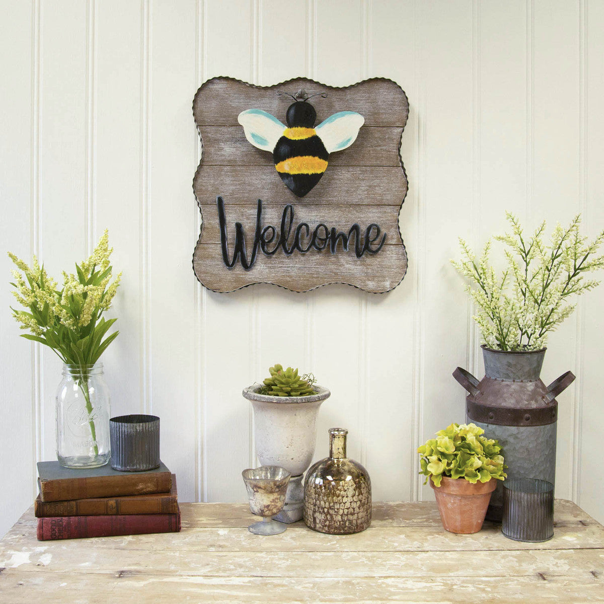 WELCOME WOOD/METAL SIGN