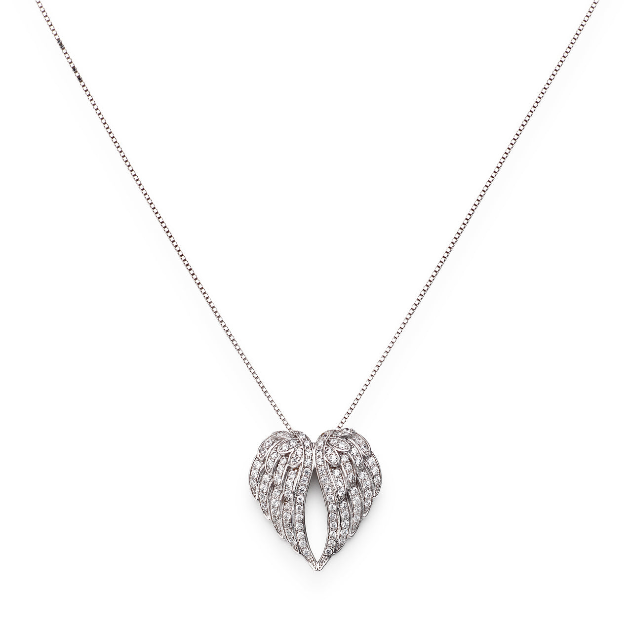 AMen-Angel Heart Shaped Wings Sterling Silver Necklace