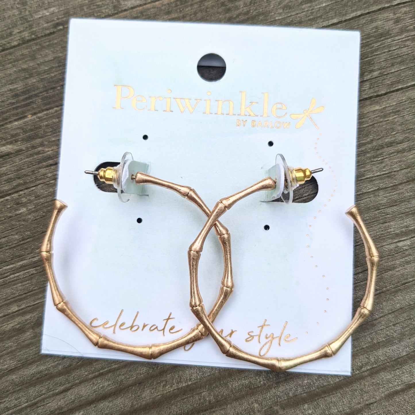 Warm Gold Bamboo Hoops