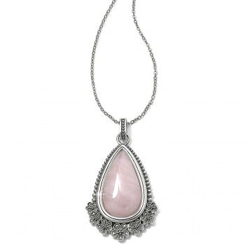 Sakura Rose Quartz Teardrop Necklace
