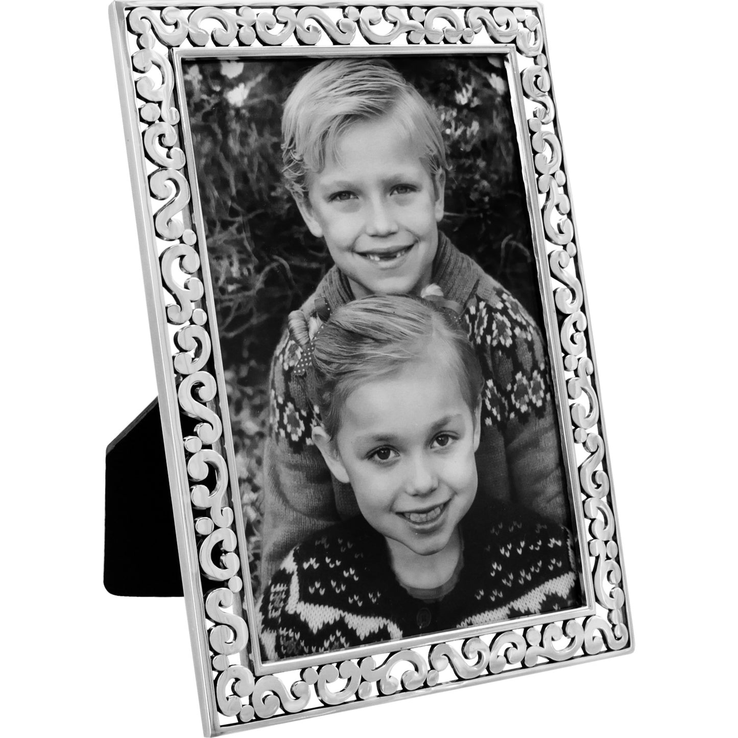 Brighton Contempo Frame Width: 5 1/8" Height: 7 1/8" Finish: Silver plated Holds Photo Size: 4"x 6". Shop at The Painted Cottage in Edgewater MD.