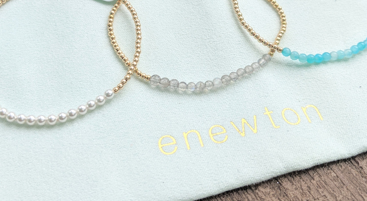 Gold Bliss 2mm Bead Bracelet | Labradorite