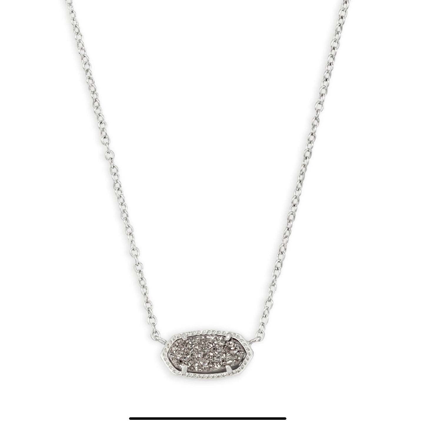 Elisa Platnum Necklace with Silver Drusy