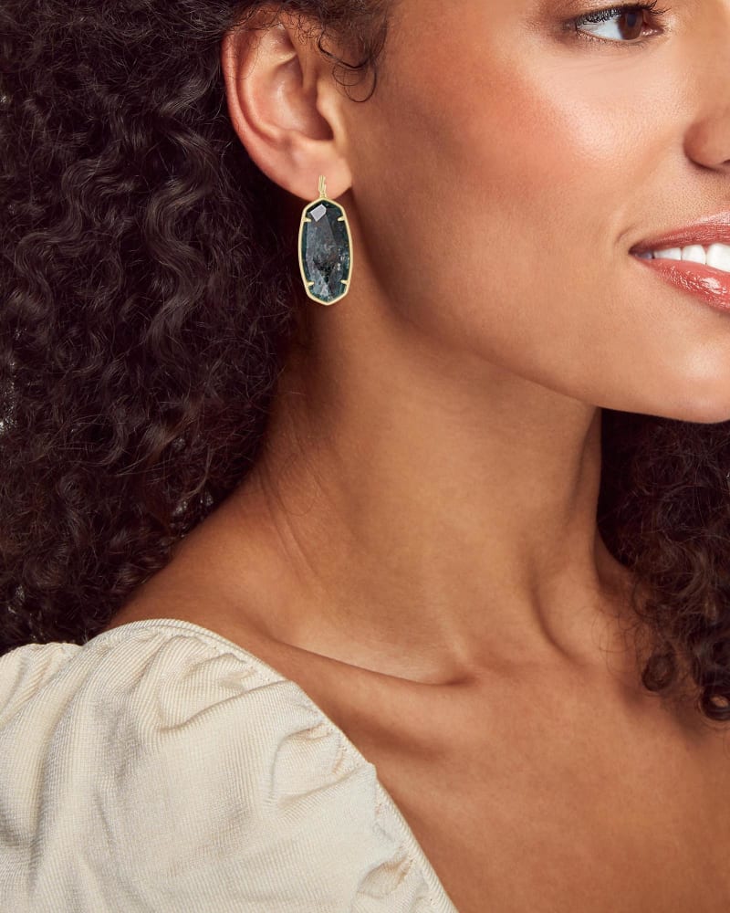 Faceted Elle Drop Earrings - Green Apatite
