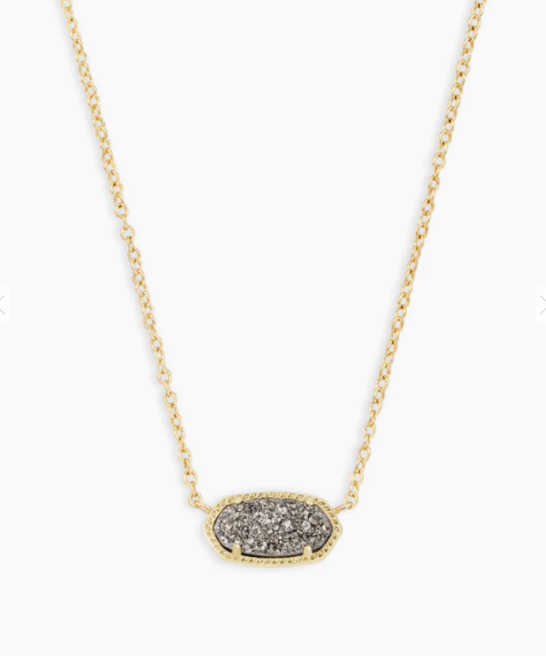 Elisa Gold Pendant Necklace in Drusy