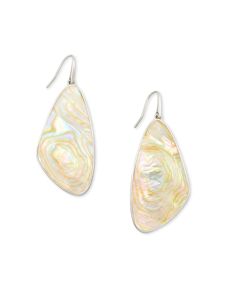 McKenna Silver Drop Earrings In Iridescent AbaloneShell