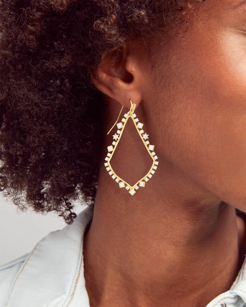 Sophee Crystal Drop Earrings In Gold