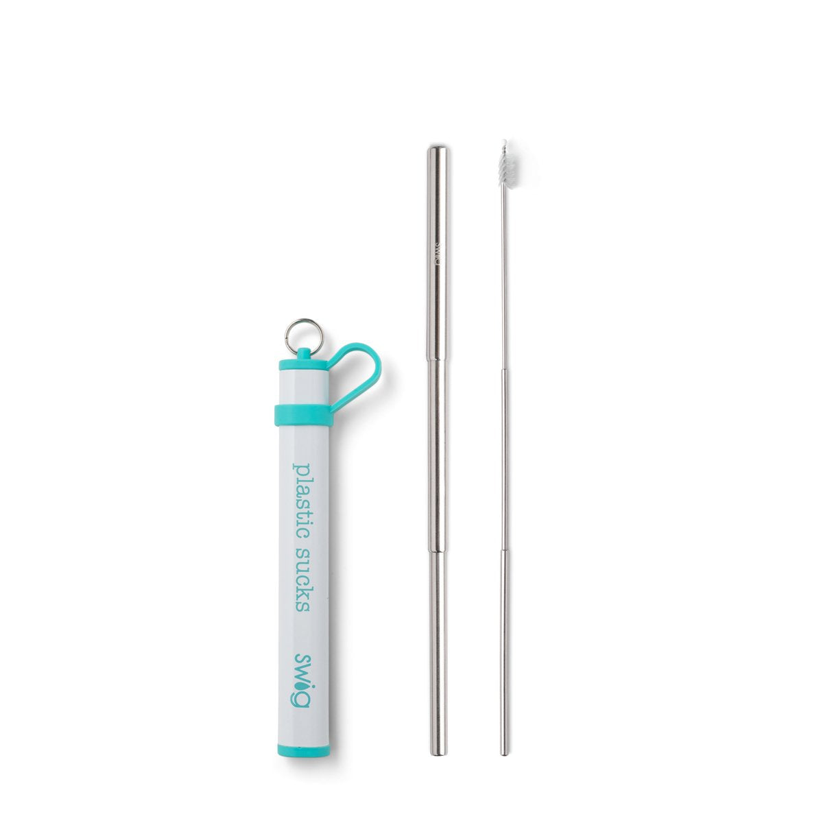 Aqua Telescopic Stainless Steel Straw Set