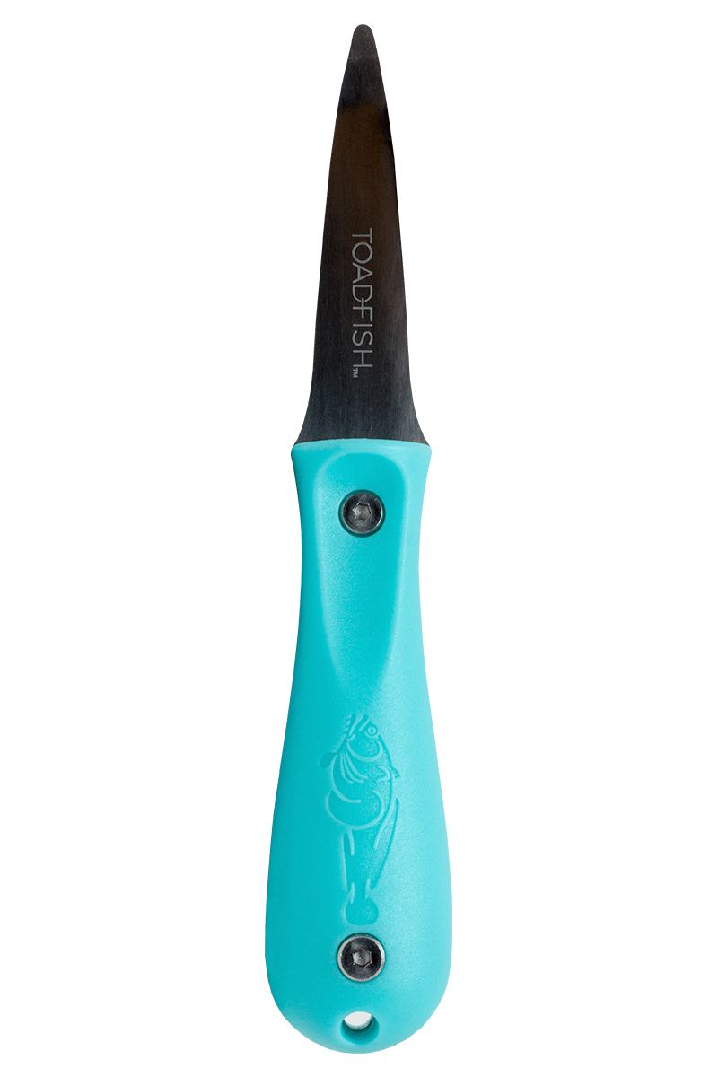 Coastal Kitchen Collection Teal features patented designs that make preparing coastal food easier, safer, and more enjoyable. Set includes one oyster Knife - ergonomic bent tip design, handle made from recycled plastic bottles, one shrimp cleaner - peels, deveins, and butterflies shrimp in one smooth motion, and one crab cutter - cuts crab shells instead of smashing them. Shop at The Painted Cottage and Annapolis boutique.