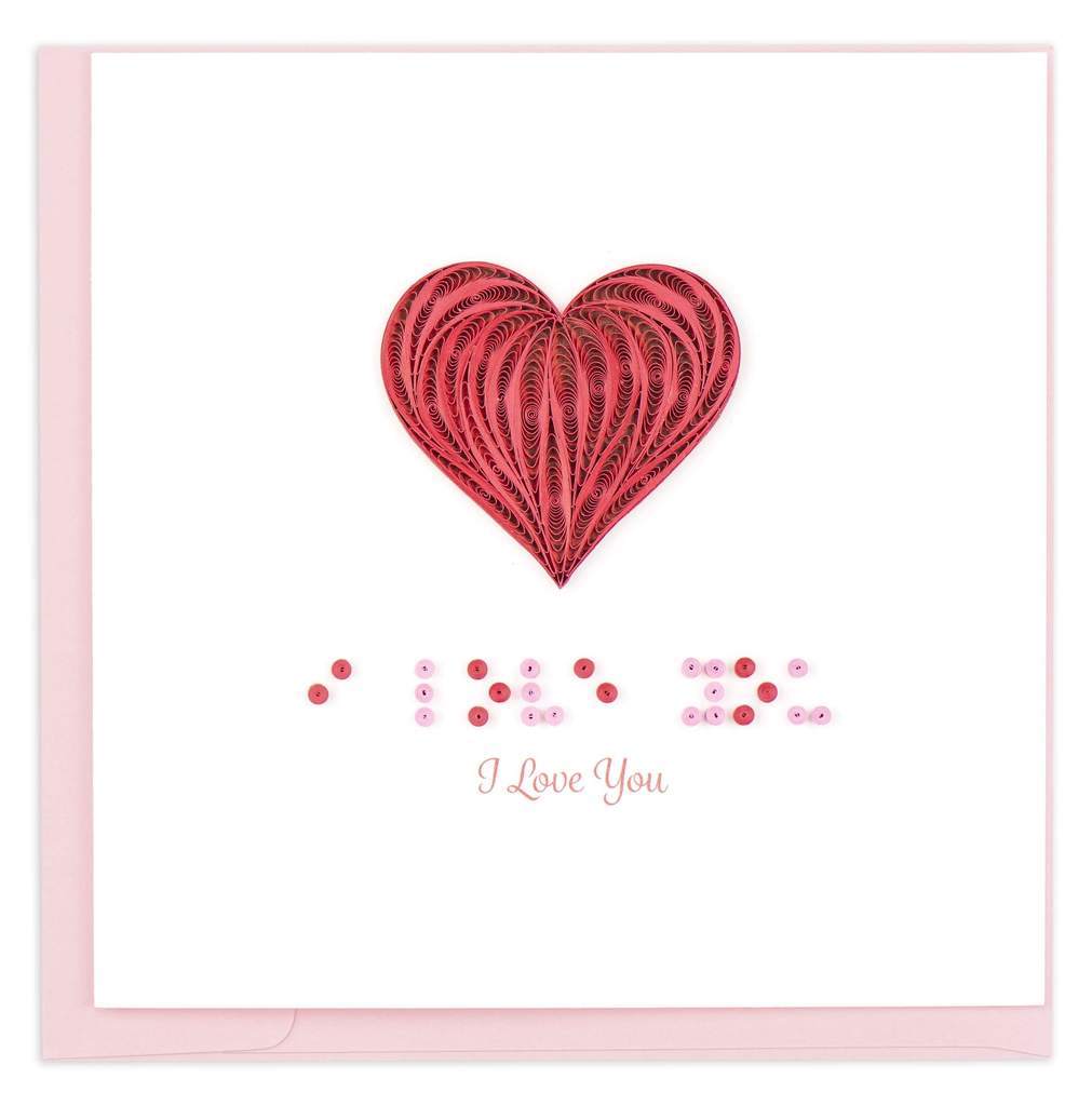 I Love You Braille Quill Card