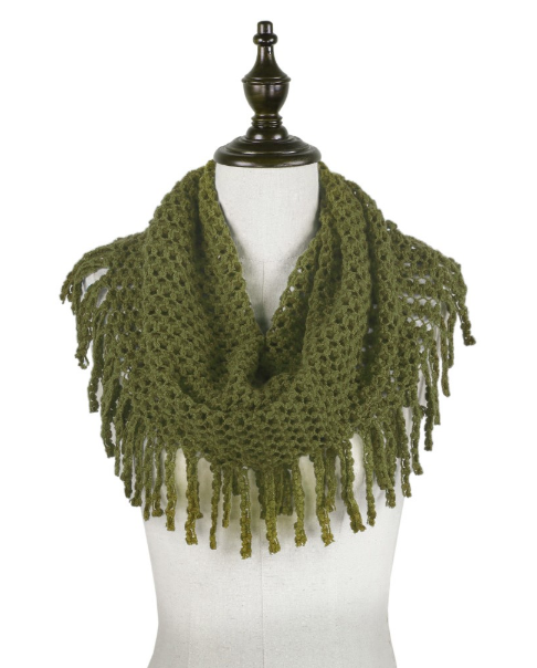 OLIVE TUBULAR MINI WITH FRINGE