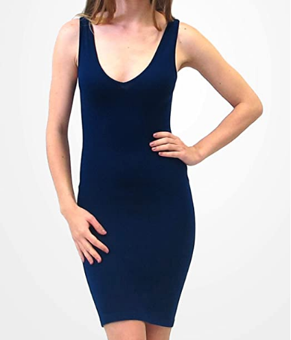 Reversible V-Neck/Scoop Neck Tunic - Navy