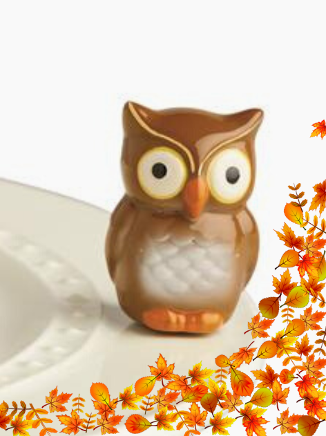 shop fall nora fleming at the painted cottage, cute seasonal mini owl leaves and more