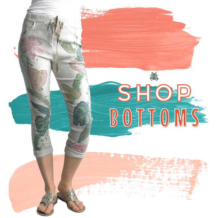 shop womens apparel bottoms, pants, skirts, skorts at the painted cottage in edgewater maryland