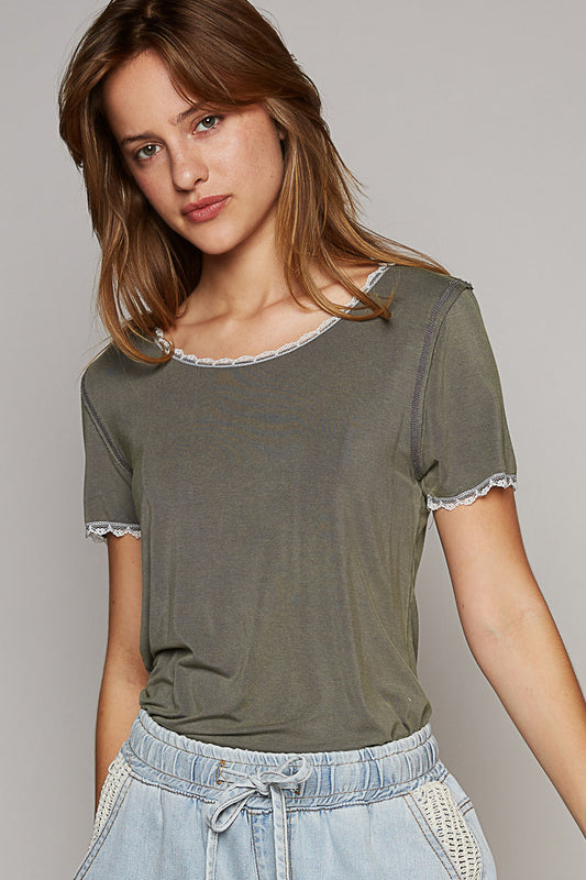 Short Sleeve Jersey Top - Army Green