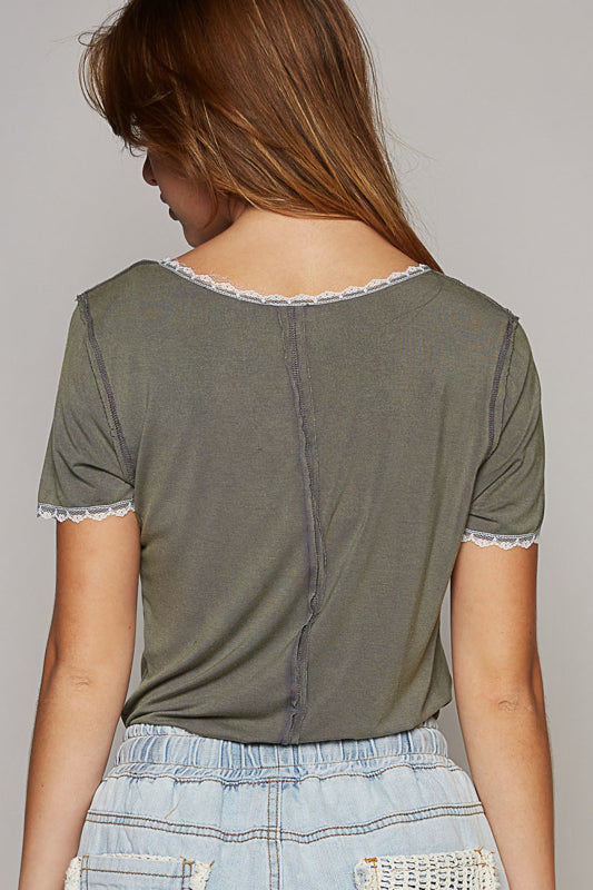 Short Sleeve Jersey Top - Army Green