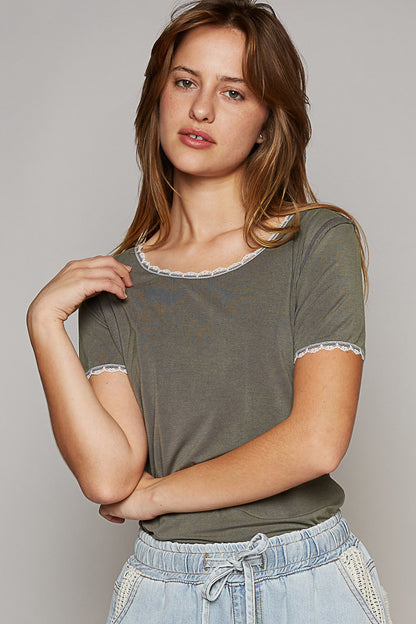 Short Sleeve Jersey Top - Army Green