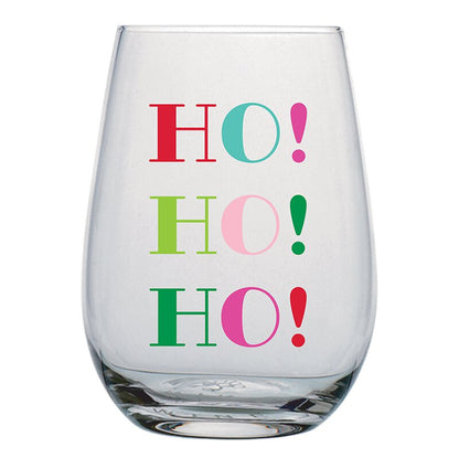 Stemless Wine Glass - Ho! Ho! Ho!