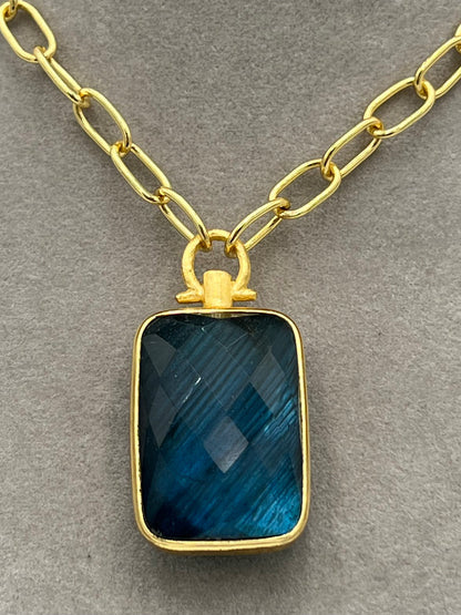 Fleur Pendant Necklace - Labradorite/Aqua Marcia Moran Jewelry 20B150A9-E9D5-4491-B907-AE4384952180