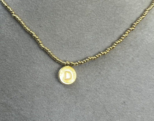 Gold Bead Initial Necklace - D COOL & INTERESTING Jewelry 27631C0E-8400-4569-BFDC-2864DFD8FECA