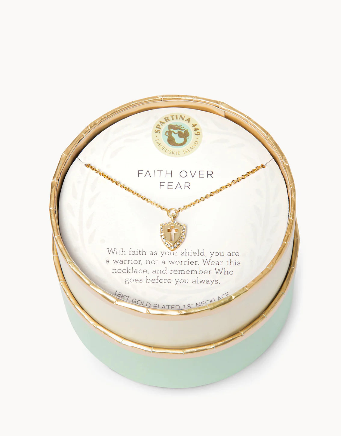 Sea La Vie Necklace Faith Over Fear - Gold