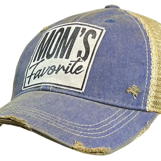 Mom's Favorite Distressed Trucker Hat VINTAGE LIFE Personal Accessory 2b86f0e6796d7fd9524c174d77f6deb841722c2d2d3c7ac94e53c2f20bc2974a