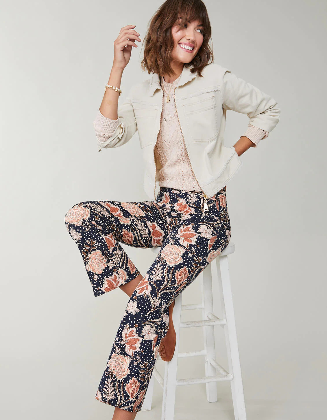 Maren Kick Flare Pant - 1859 Lighthouse Starry Floral Slate – The Painted  Cottage