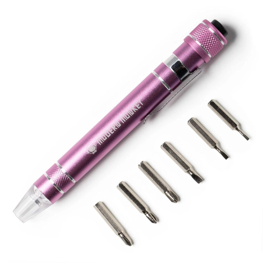 Screw’D Up 6-in-1 Mini Led Screwdriver Pink DM Merchandising Home 3b0e3f36acecfa334085a101a933b57d7c3f1c5c027ae9269e174db7271a879b