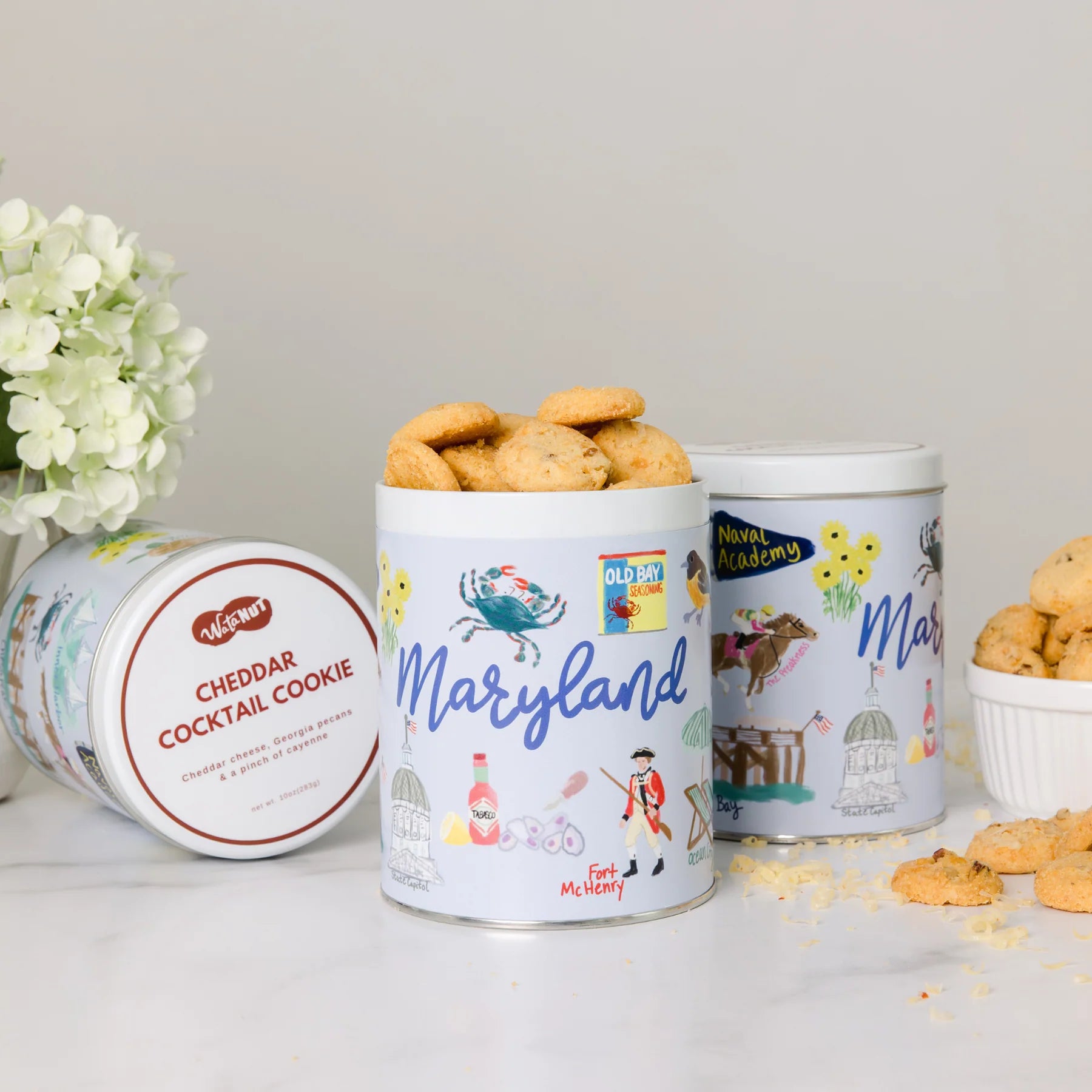 Maryland Gift Tin - Cheddar Cocktail Cookie Watanut Gourmet 49_214a520b-633b-41b0-89a6-2e956e6e9575