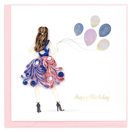 Fashion Birthday Girl Quill Card