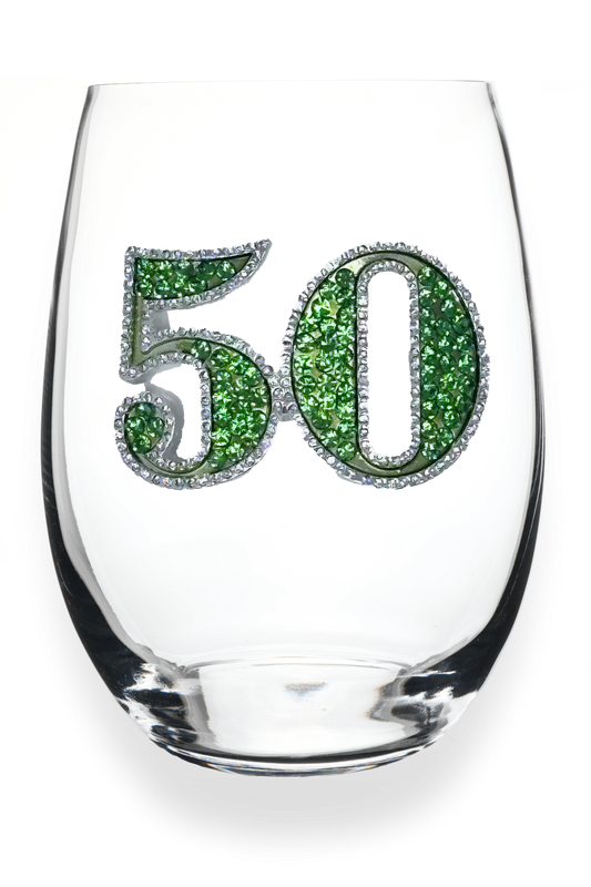50th Birthday Jeweled Stemless