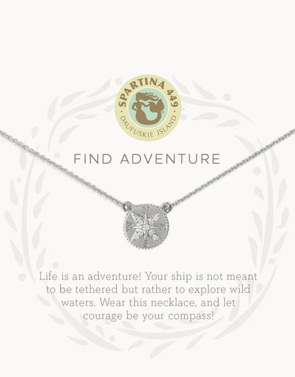 Sea La Vie Necklace Adventure/Compass - Silver