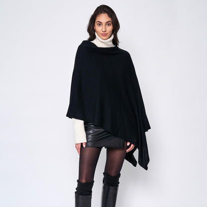 Love Scarf Poncho - Black Judson Womens Apparel 7318987