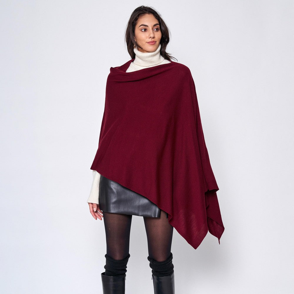 Love Scarf Poncho - Burgundy Judson Womens Apparel 7318989