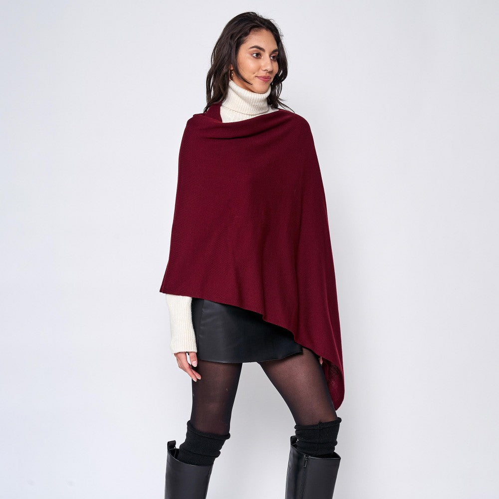 Love Scarf Poncho - Burgundy Judson Womens Apparel 7318989_1