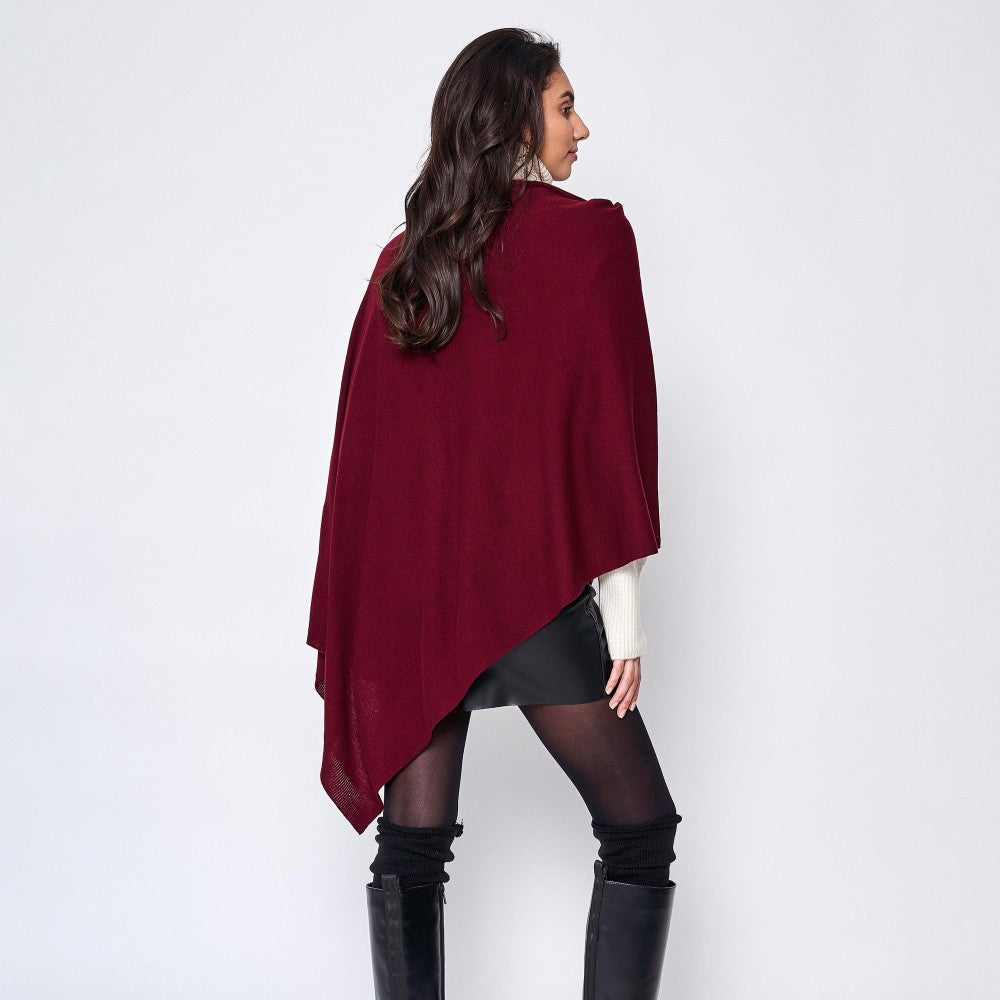 Love Scarf Poncho - Burgundy Judson Womens Apparel 7318989_2