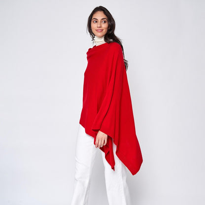 Love Scarf Poncho - Red