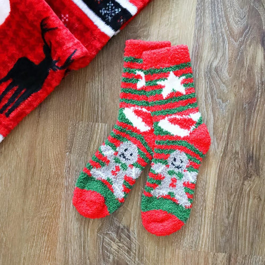 Soft Christmas Character Socks - Gingerbread Man