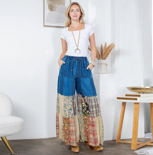 Western Boho Chic Tiered Patch Inserted Denim Pants Young Threads Womens Apparel 79db507be2a9a3a55d1c9ea709223a2a7abc3787e27c4516b9531825517cb4b6