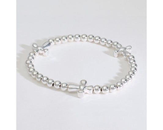 Silver Bead and Cross Bracelet Periwinkle Jewelry 8000794_sum2024