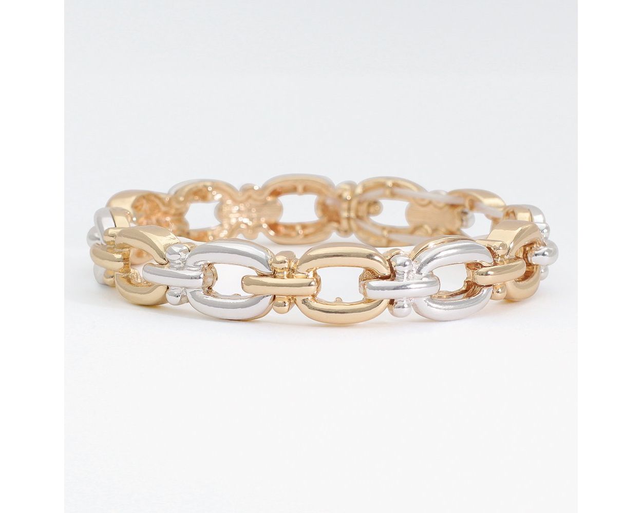 Two-Tone Chain Link Bracelet Periwinkle Jewelry 8000961_sum2024